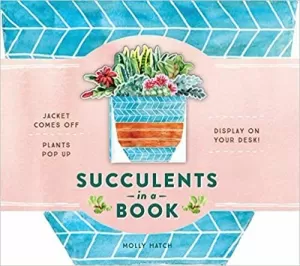 SUCCULENTS IN A BOOK - JACKET COMES OFF - PLANTS POP UP - DISPLAY ON YOUR DESK!