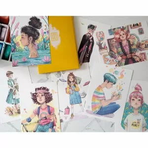 PACK DE 8 POSTALES MOSTAZA DE ESTHER GILI