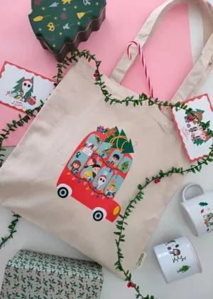 TOTE BOLSA DE TELA XMAS DE LA NIÑA BOWIE